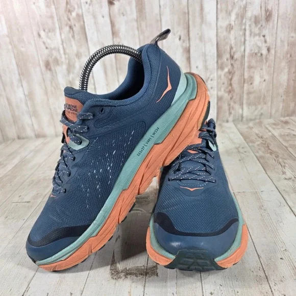 Hoka One One Challenger ATR 6 Womens 7.5B Real Teal Cantaloupe Trail Shoes - Picture 5 of 8